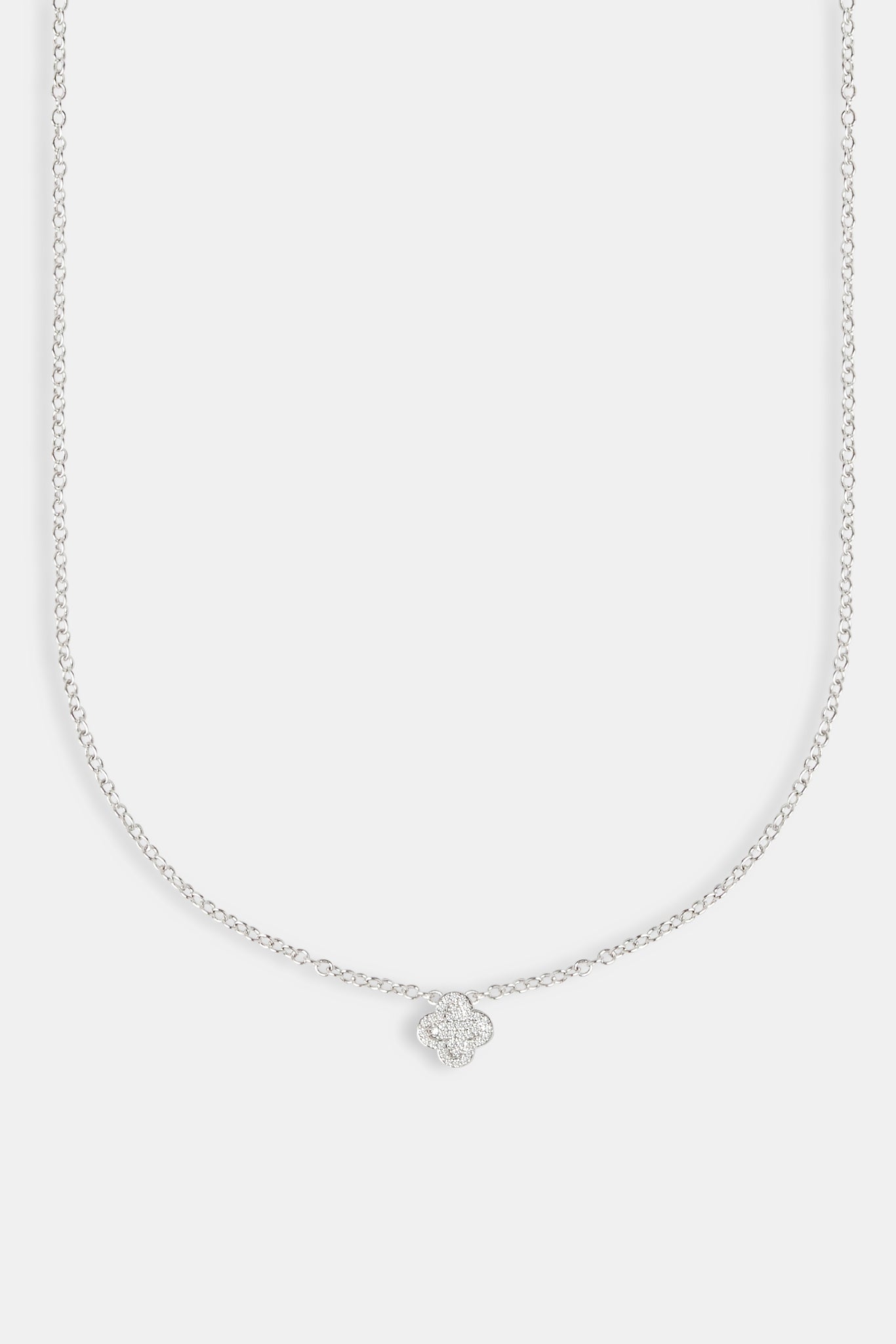 10mm Iced Motif Necklace - White